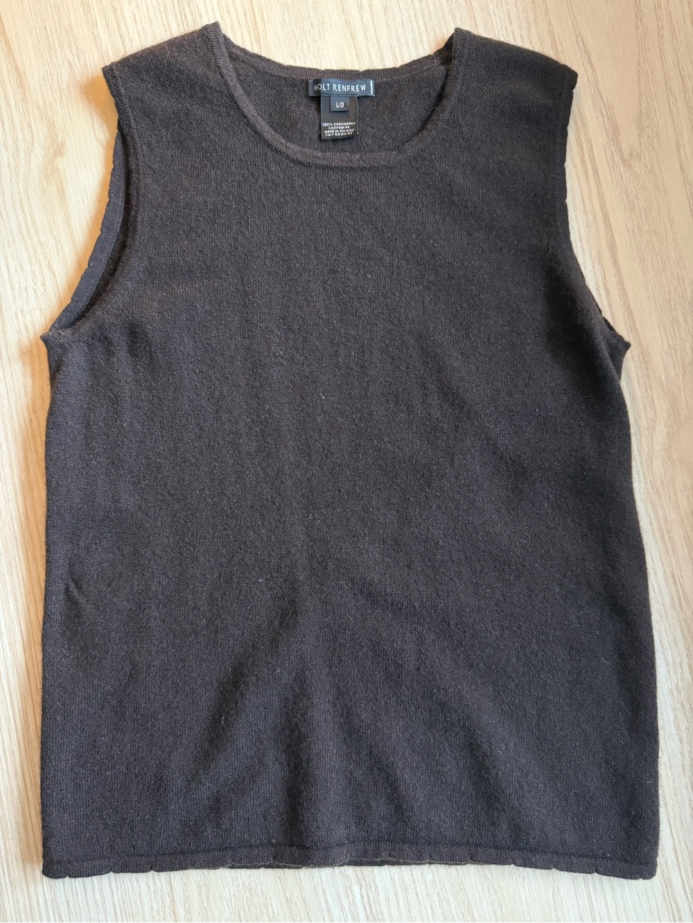 Chocolate Brown Sleeveless Cashmere Shell Sweater Holt Renfrew